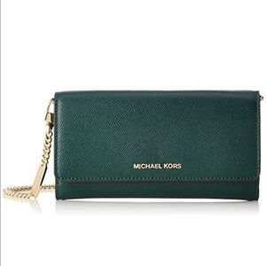 Michael Kors Large Wallet On Chain Racing Green